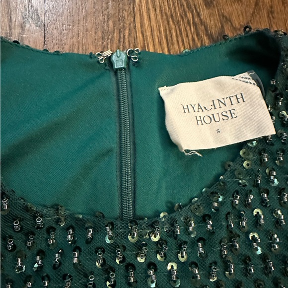Hyacinth House Gemma Blouse Small – Green Sequin Beaded Top, party, holiday - Picture 3 of 9